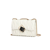 Sac messager à bandoulière plissé avec chaîne tendance